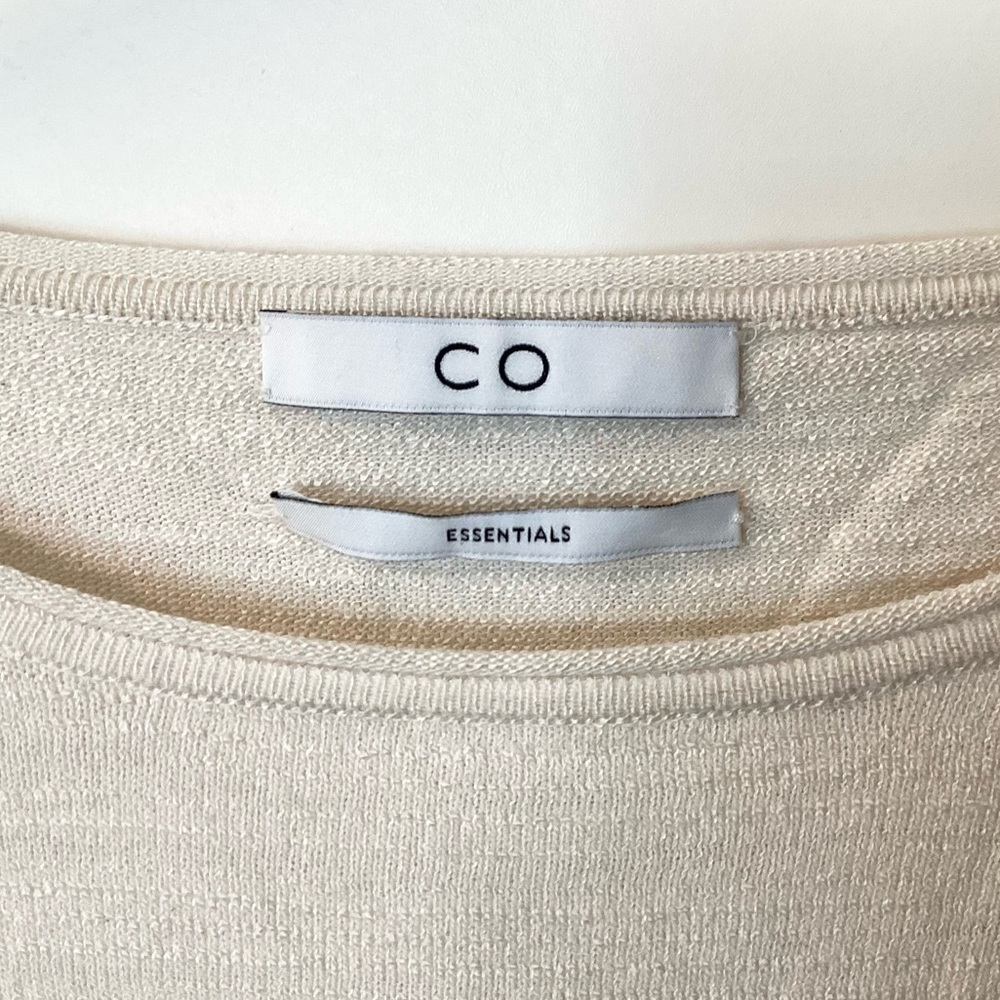 CO Essentials Long Sleeve Silk Blend Knit Top - Ivory - S - Picture 5 of 7